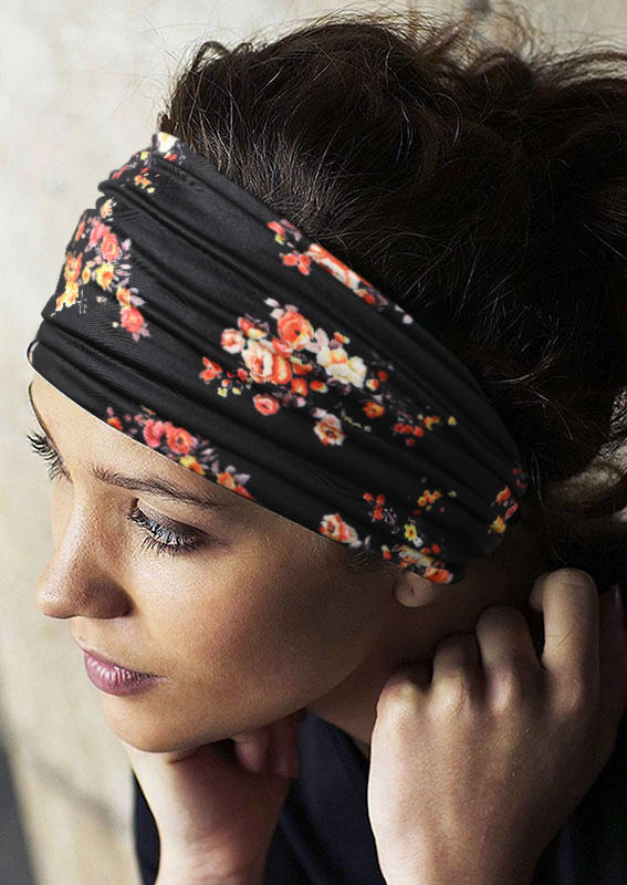 

Ditsy Floral Sports Wide Headband in Multicolor. Size