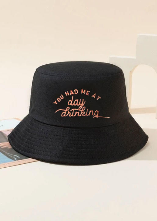 

Hats You Had Me At Day Drinking Fisherman Hat in Black. Size