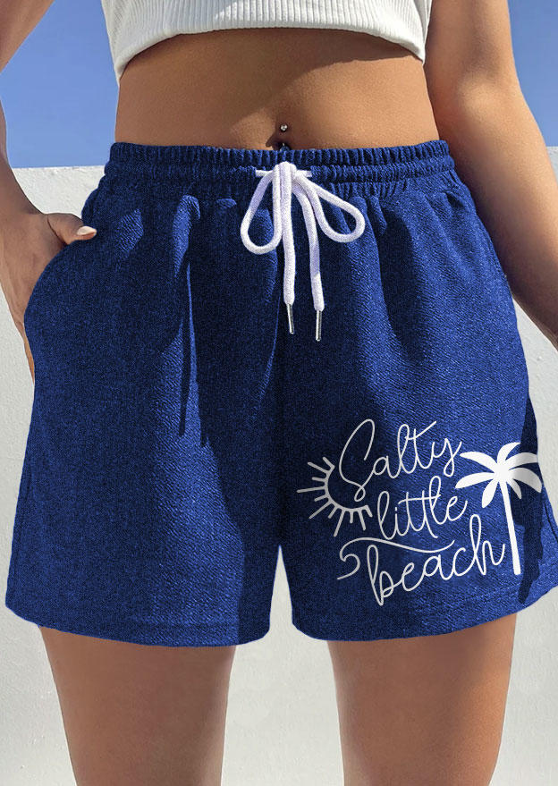 Salty Little Beach Coconut Tree Shorts - Blue