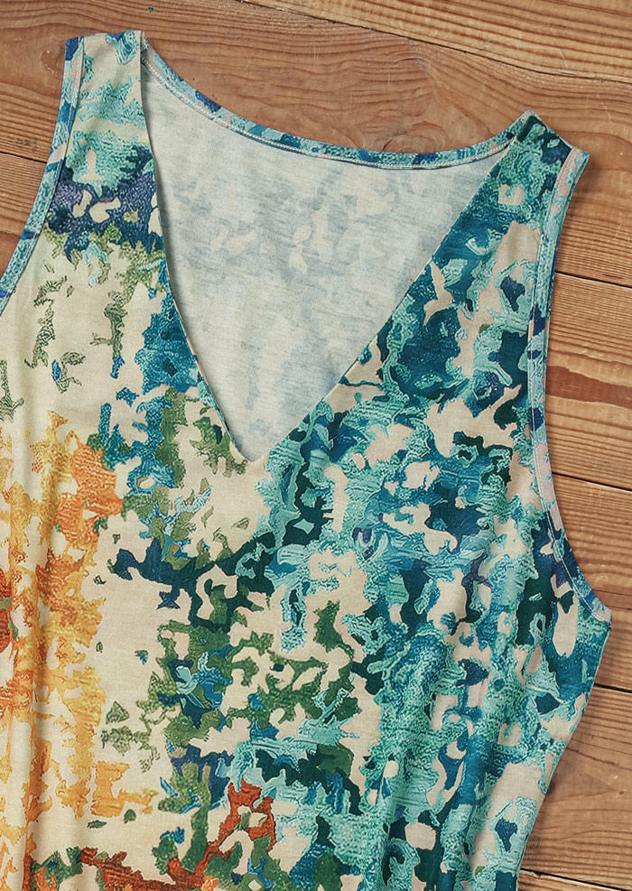 Abstract Graphic V-Neck Tank
