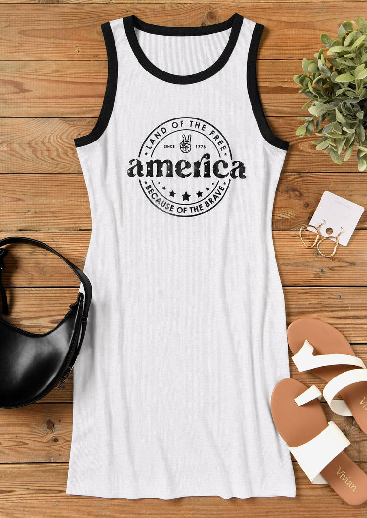 

Bodycon Dresses America Land Of The Free Because Of The Brave Bodycon Dress in White. Size: L,M,,XL