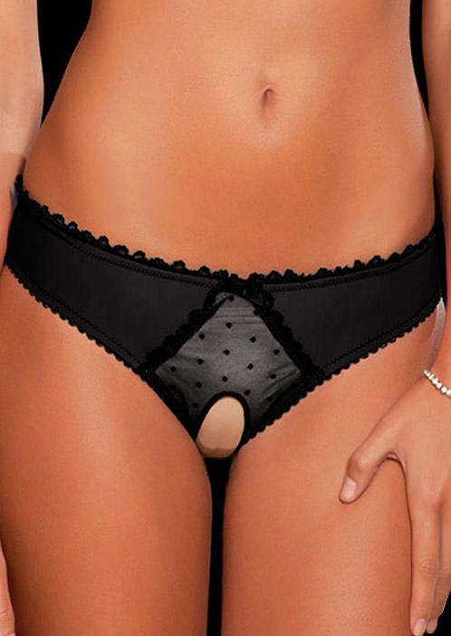 

Panties Hollow Out Lace Splicing Panties in Black. Size