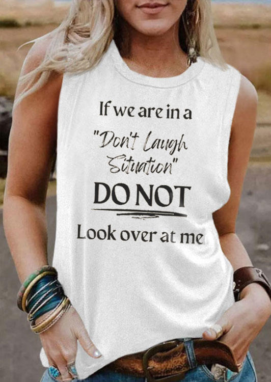 

Tank Tops If We Are In A Don't Laugh Situation Do Not Look Over At Me Tank Top - Light Grey in Gray. Size