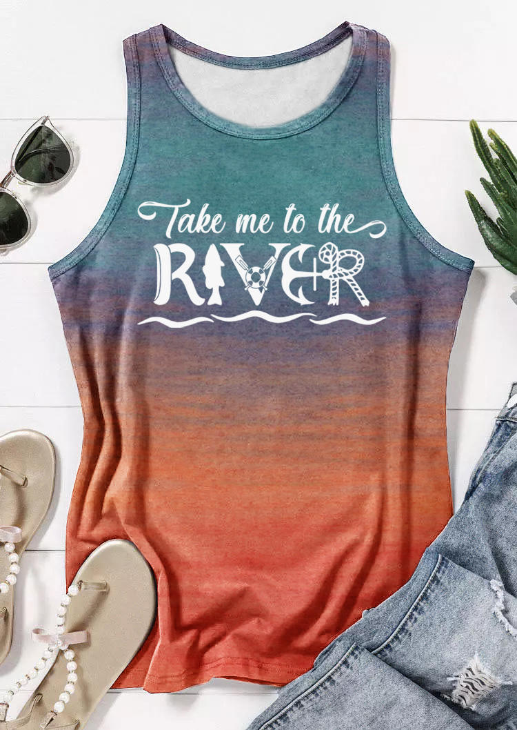 

Tank Tops Take Me To The River Gradient Anchor Racerback Tank Top in Multicolor. Size