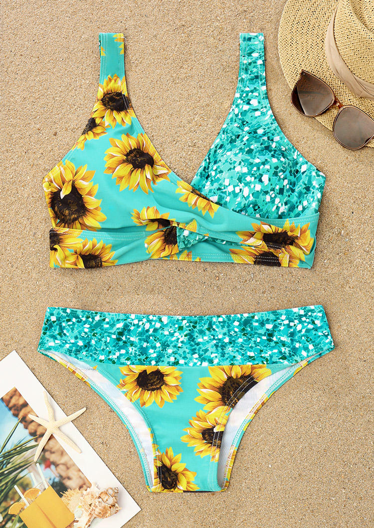 

Bikini Sets Sunflower Glitter Criss-Cross Bikini Set - Lake Blue in Blue. Size