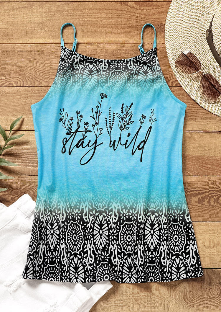 

Tank Tops Stay Wild Floral Turquoise Camisole - Cyan in Blue. Size: L