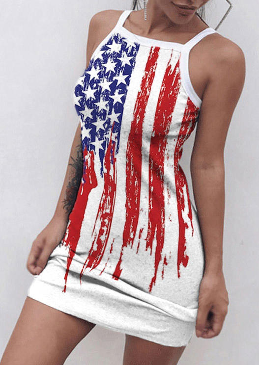 American Flag Sleeveless Mini Dress