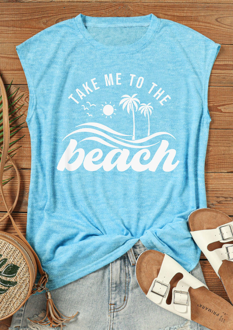 

T-shirts Tees Take Me To The Beach T-Shirt Tee - Light Blue in Blue. Size