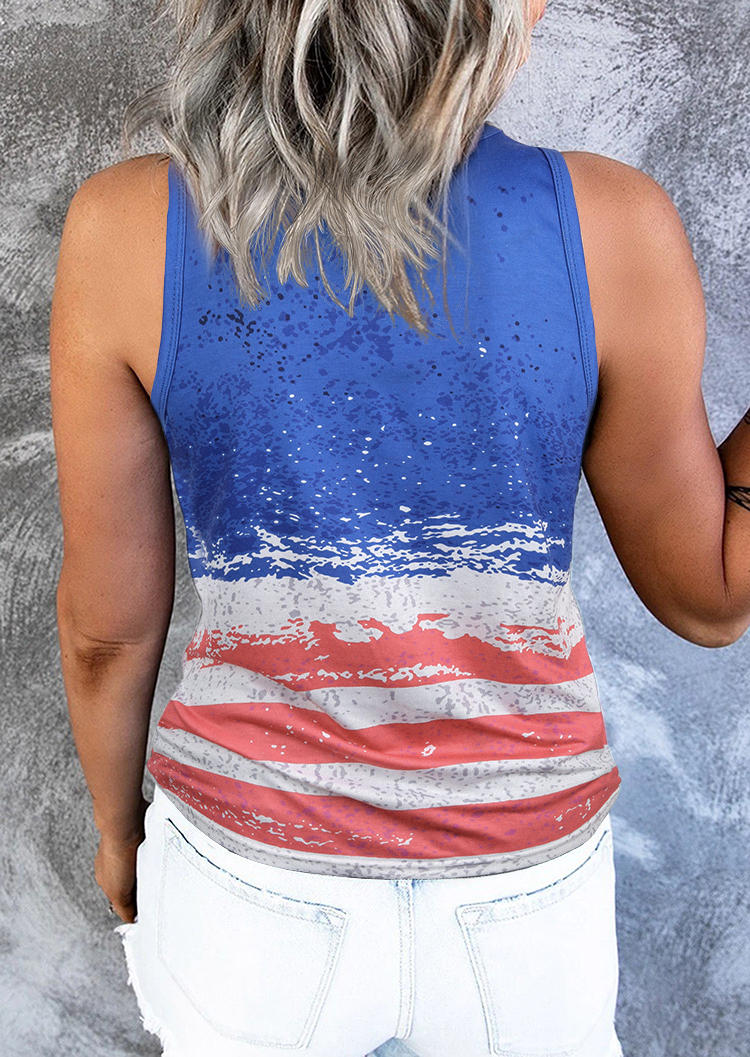 

Tank Tops USA American Flag O-Neck Tank Top in Multicolor. Size: M