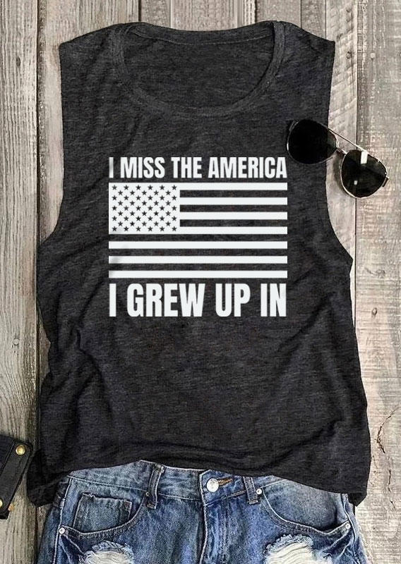 

Tank Tops I Miss The America I Grew Up In O-Neck Tank Top - Dark Grey in Gray. Size