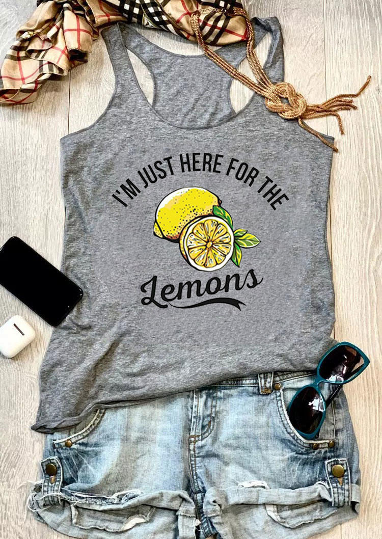 I'm Just Here For The Lemons Tank - Gray