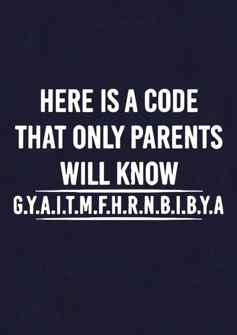 Here Is A Code That Only Parents Will Know Tank - Navy Blue