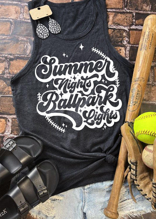 

Tank Tops Summer Night Ballpark Light Baseball Tank Top - Dark Grey in Gray. Size