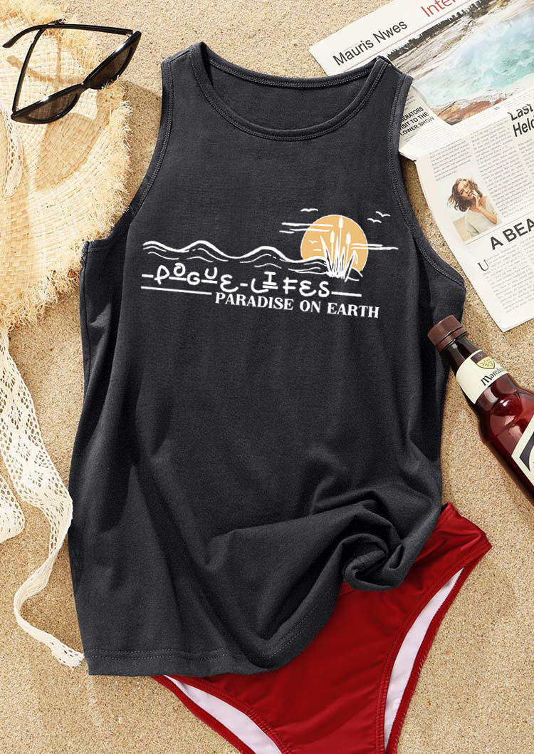 

Tank Tops Pogue Lifes Paradise On Earth Racerback Tank Top - Dark Grey in Gray. Size: ,XL