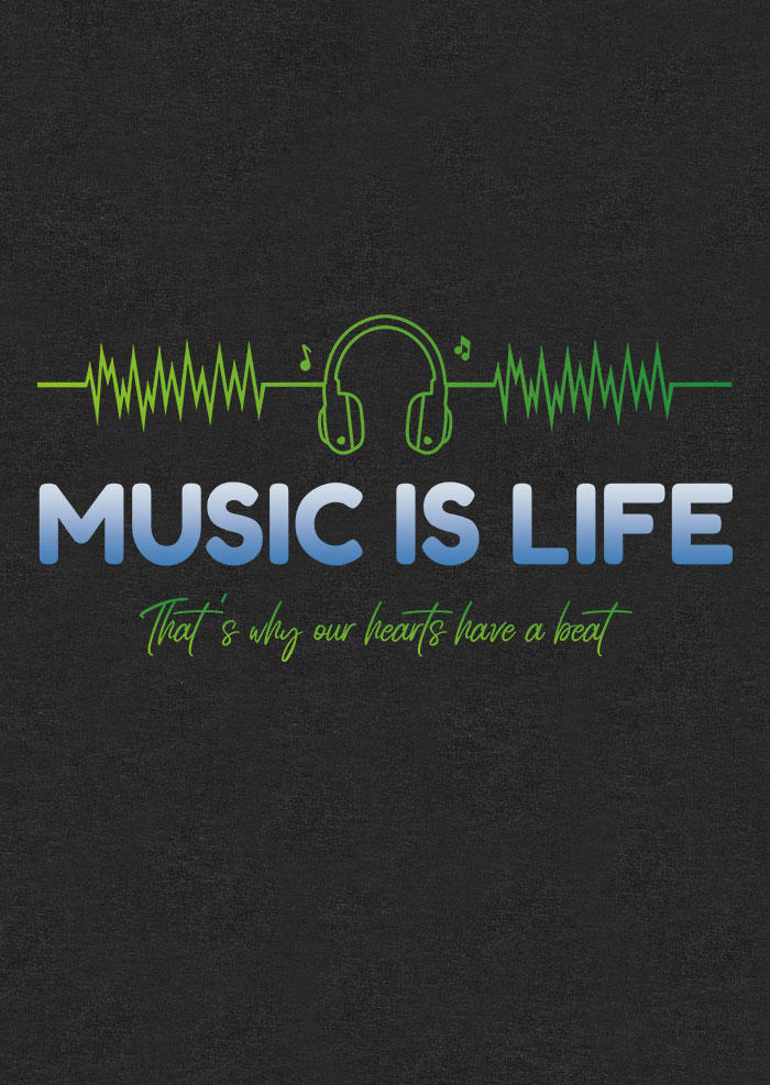 Music Is Life That's Why Our Hearts Have A Beat Tank - Dark Grey