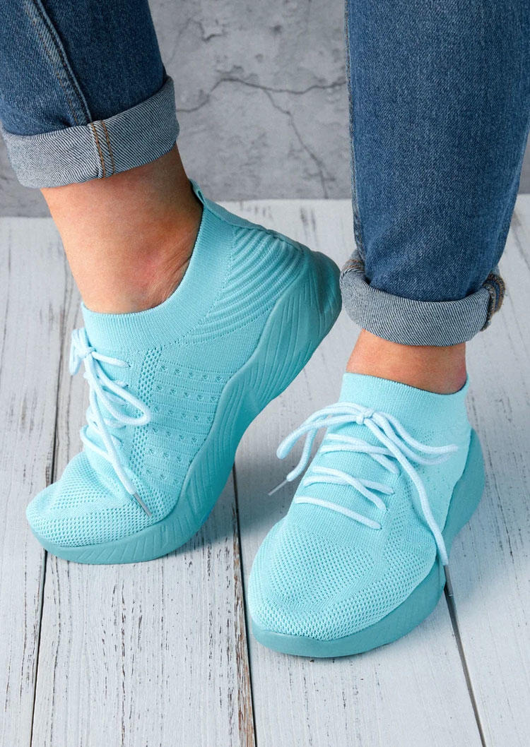 

Sneakers Lace Up Breathable Running Sneakers - Light Blue in Blue. Size