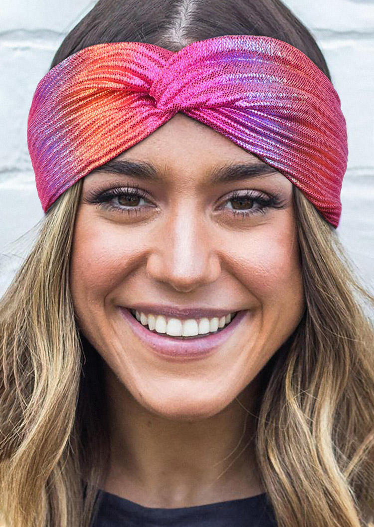 

Gradient Twist Yoga Wide Headband in Red. Size