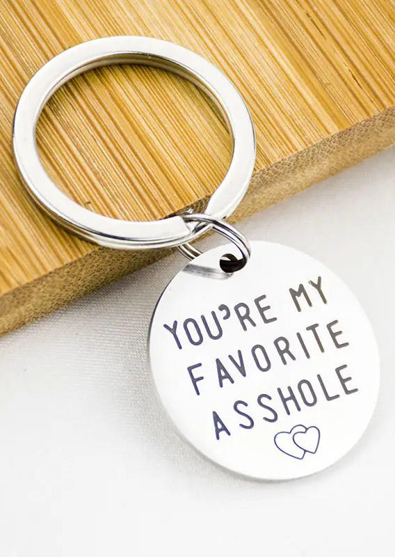 

Keychains You're My Favorite Asshole Alloy Keychain in Silver. Size