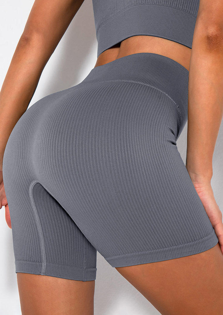 

Activewear High Waist Activewear Shorts in Gray. Size