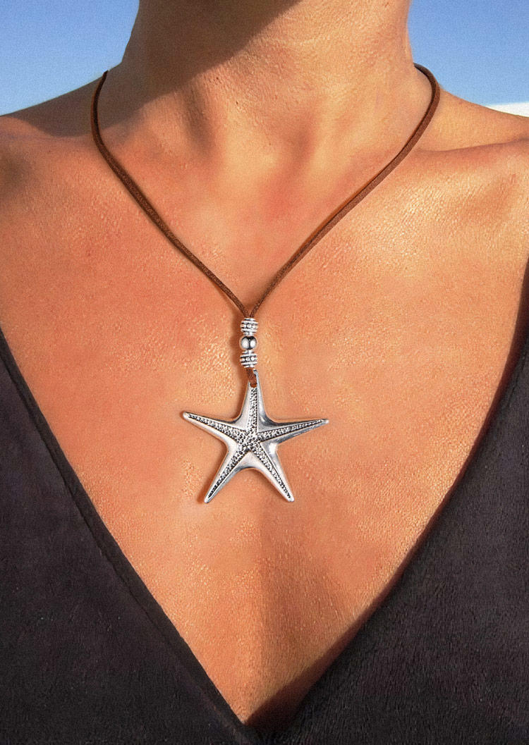 

Necklaces Starfish Pendant Rope Necklace in Silver. Size