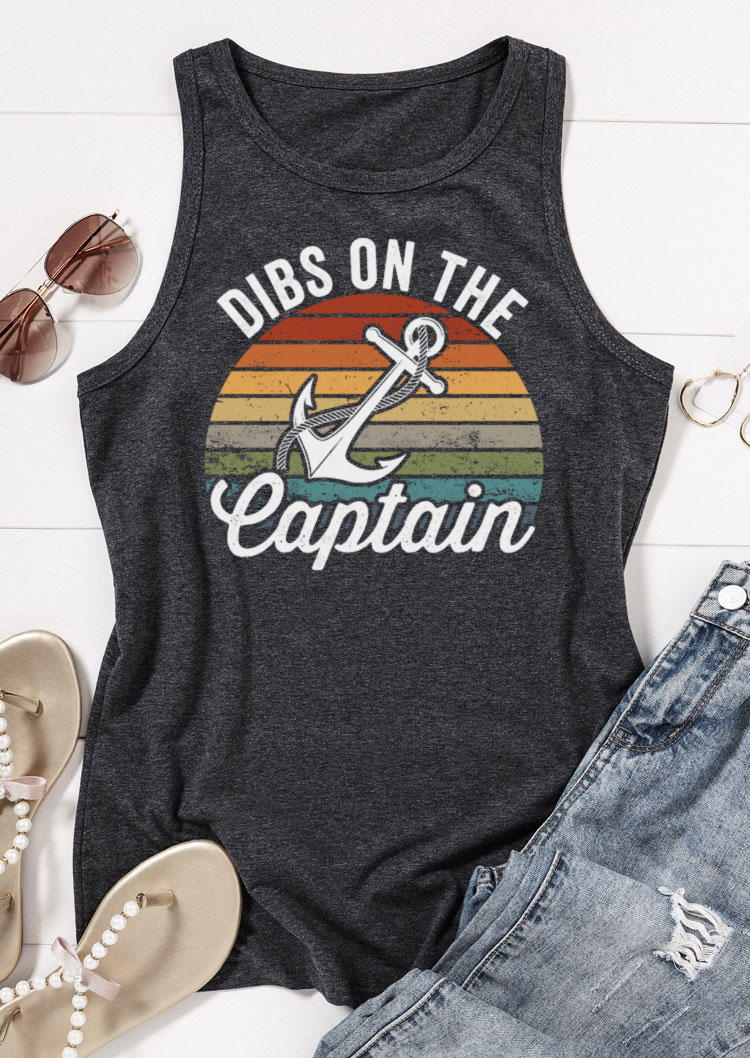 

Tank Tops Dibs On The Captain Anchor Racerback Tank Top - Dark Grey in Gray. Size
