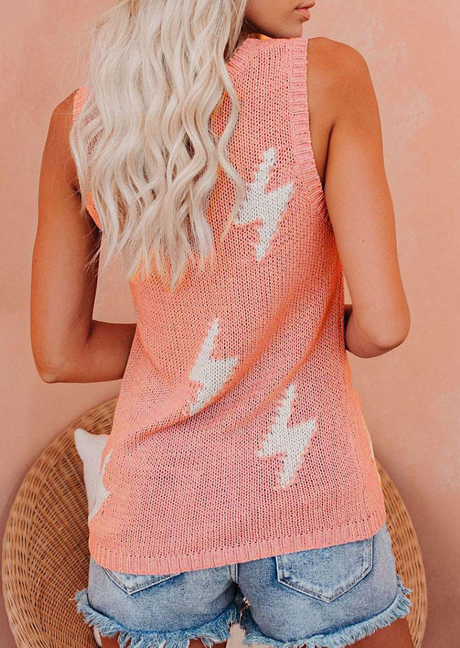 

Tank Tops Lightning Crochet V-Neck Tank Top in Multicolor. Size
