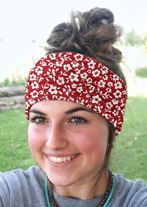

Ditsy Floral Yoga Sport Wide Headband in Multicolor. Size