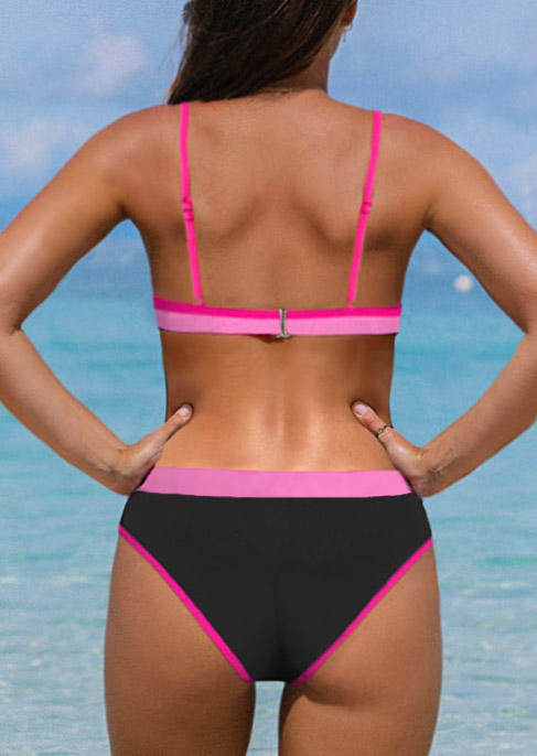 

Bikini Sets Color Block Criss-Cross Bikini Set in Multicolor. Size: L,M,,XL