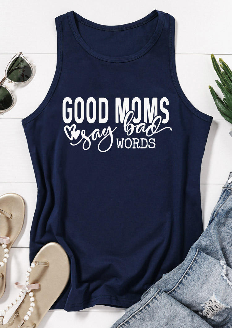 

Tank Tops Good Moms Say Bad Words Racerback Tank Top - Navy Blue in Blue. Size