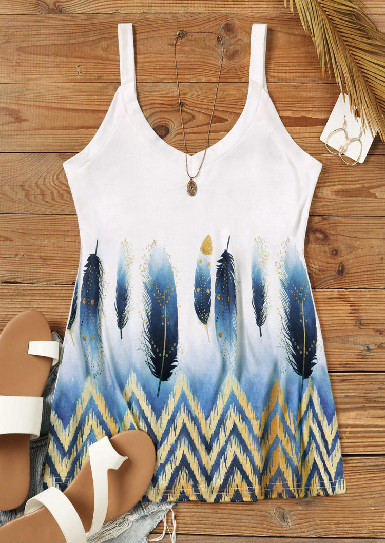 

Tank Tops Feathers Gradient Sweetheart Collar Camisole in White. Size: L,,XL