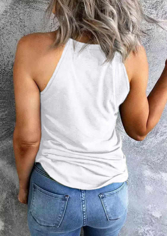 

Tank Tops Baseball Casual O-Neck Tank Top in White. Size