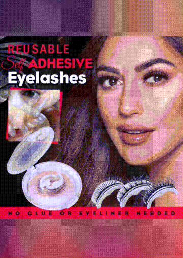 

Reusable False Eyelashes in Black. Size
