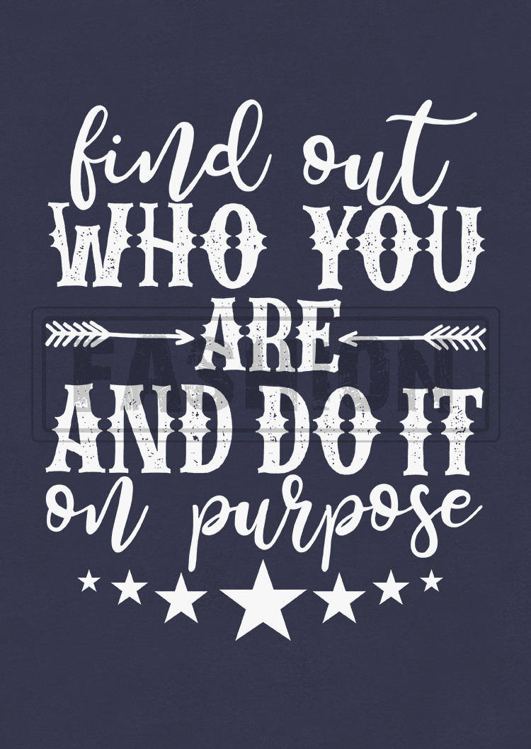 Find Out Who You Are And Do It On Purpose Tank - Navy Blue