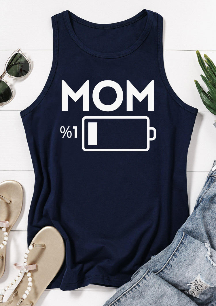 

Tank Tops Mom Battery Low Racerback Tank Top - Navy Blue in Blue. Size