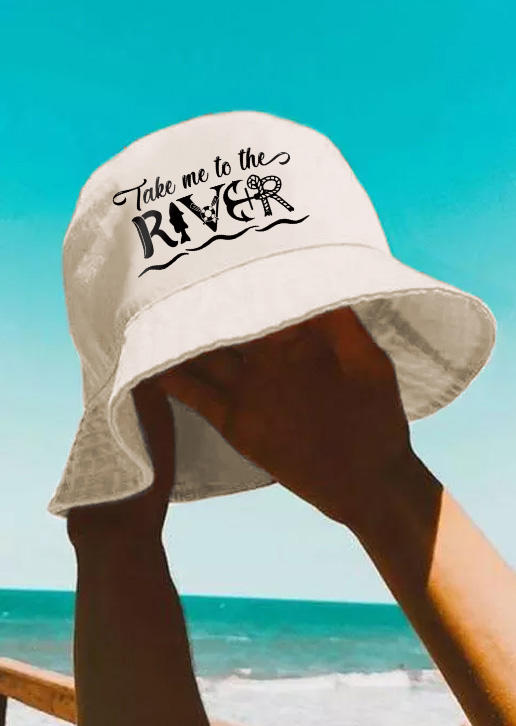 

Hats Take Me To The River Anchor Fisherman Hat - Beige in White. Size