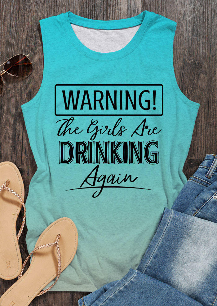 

Tank Tops Warning The Girls Are Drinking Again Gradient Tank Top in Multicolor. Size