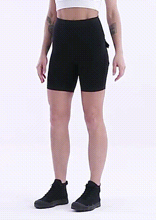 Pocket High Waist Activewear Shorts - Black