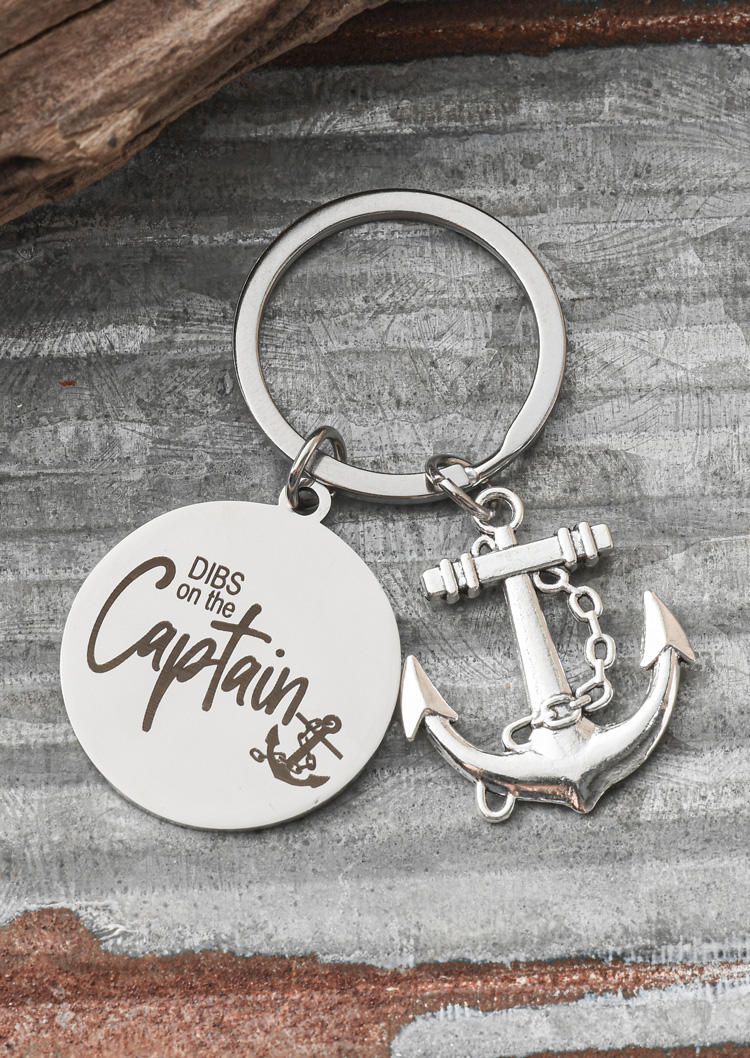 

Keychains Dibs On The Captain Anchor Keychain in Silver. Size