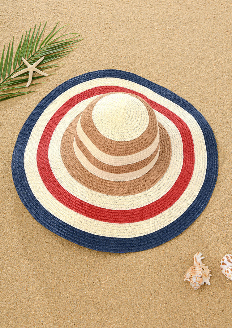 

Hats Striped Sun Visor Straw Hat in Multicolor. Size