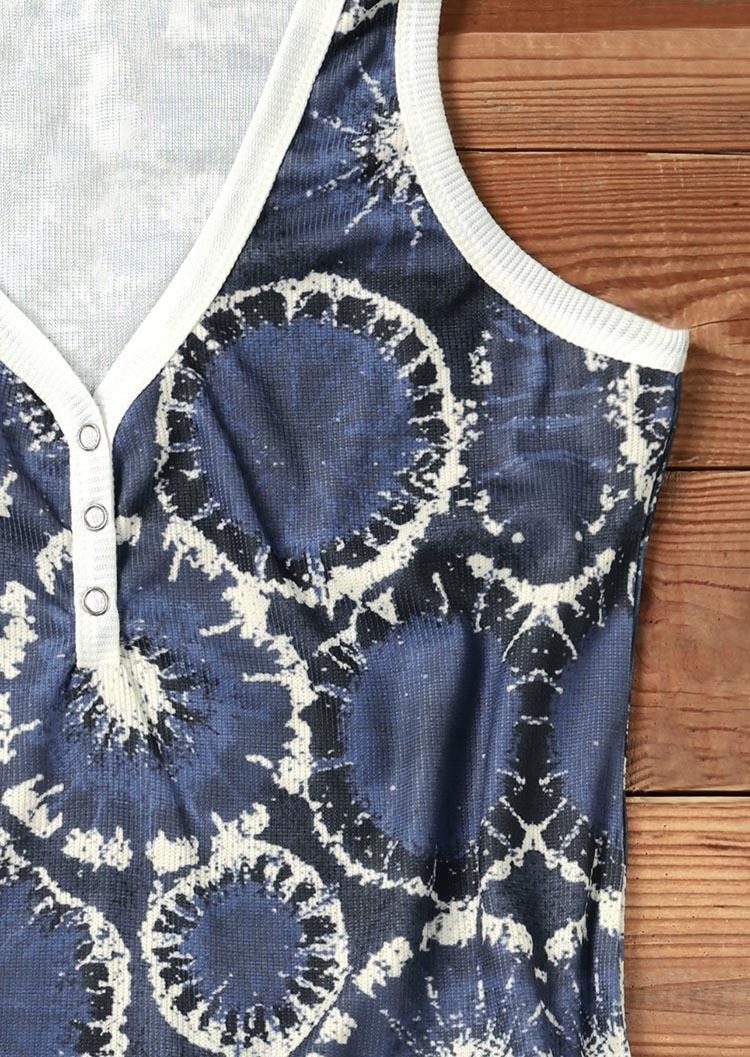 Starburst Abstract Graphic Snap Button Tank