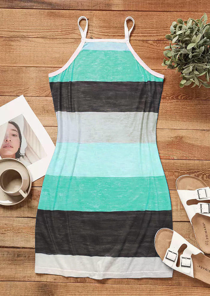 

Mini Dresses Color Block Square Collar Mini Dress in Multicolor. Size