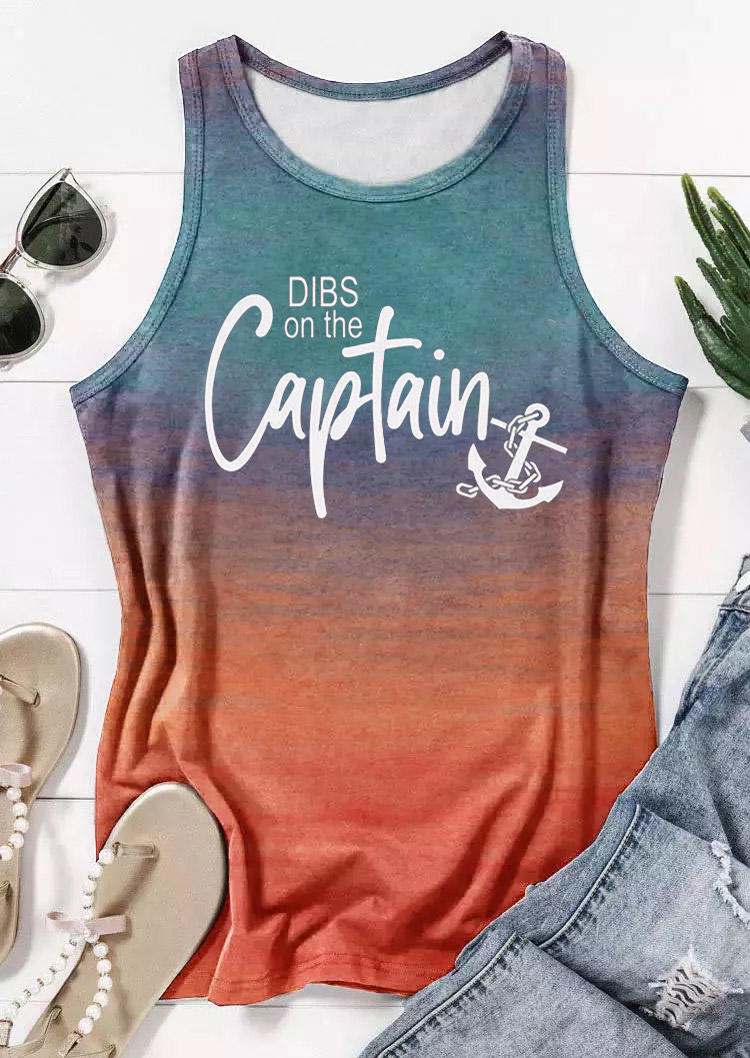 

Tank Tops Dibs On The Captain Anchor Gradient Racerback Tank Top in Multicolor. Size