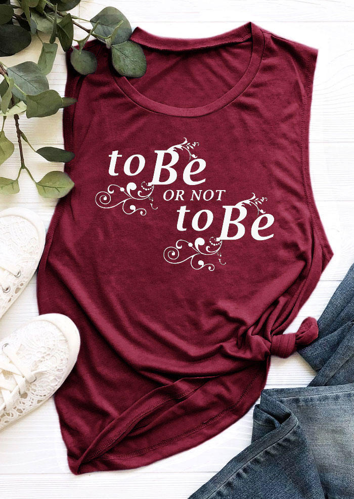 

Tank Tops To Be Or Not To Be Tank Top - Burgundy in Red. Size