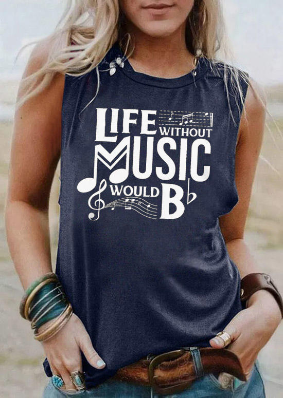 

Tank Tops Life Without Music Would Bb Tank Top - Navy Blue in Blue. Size