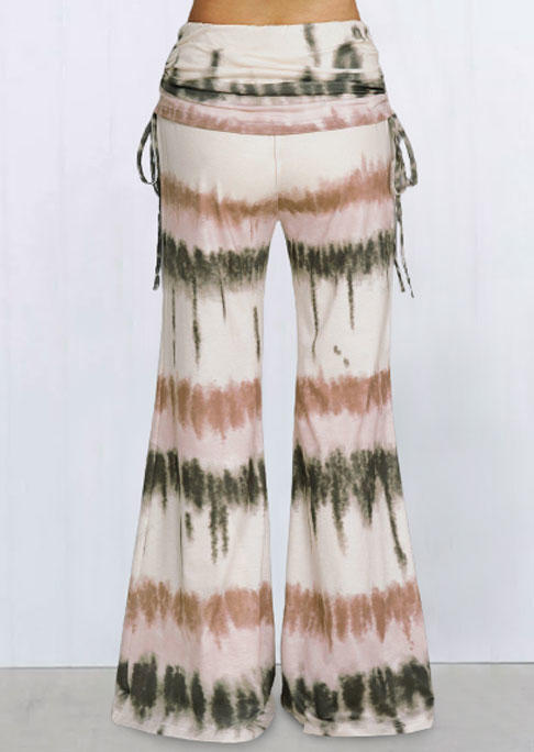 

Pants Tie Dye Drawstring Fake Two-Piece Wide Leg Pants in Multicolor. Size