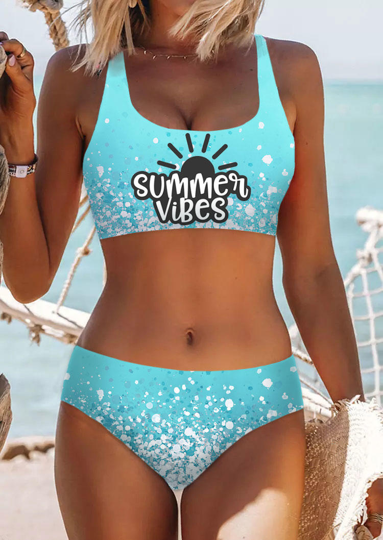 Summer Vibes Glitter Bikini Set - Blue