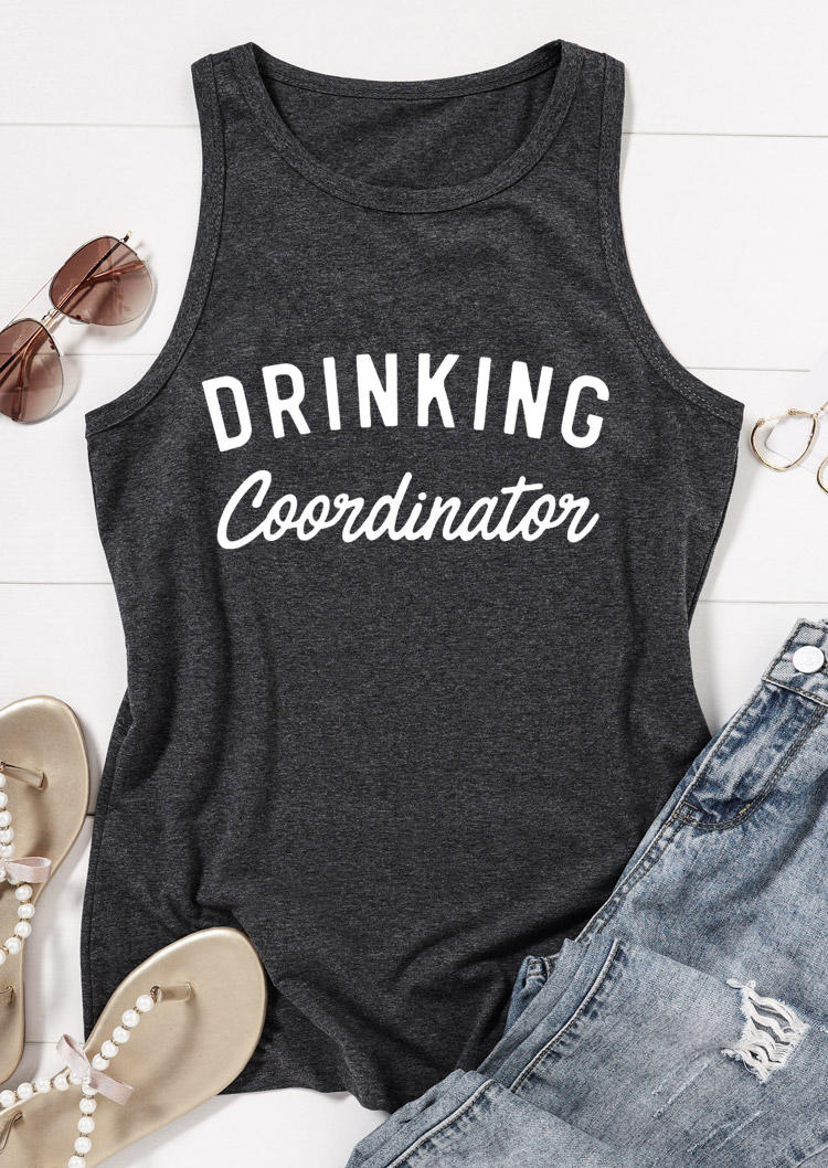 

Tank Tops Drinking Coordinator Racerback Tank Top - Dark Grey in Gray. Size