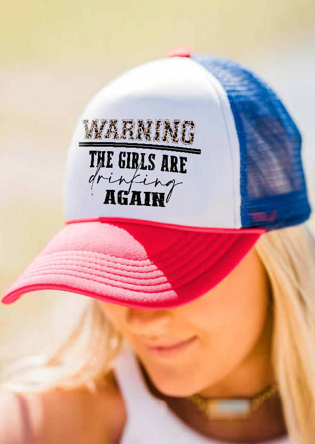 

Hats Warning The Girls Are Drinking Again Leopard Baseball Cap in Multicolor. Size