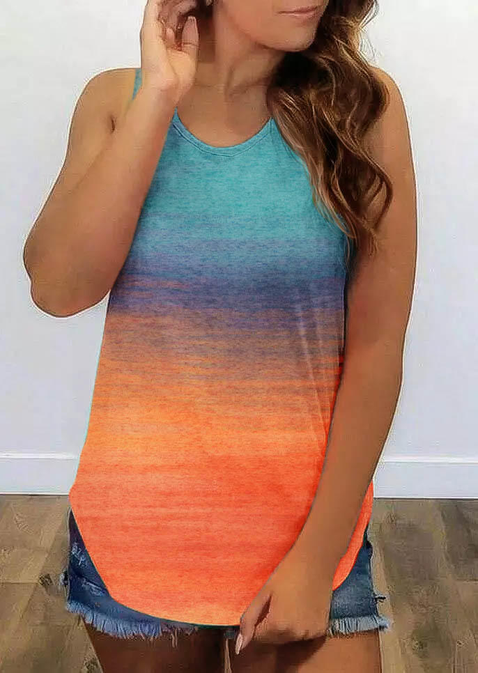 

Tank Tops Gradient Twist Racerback Tank Top in Multicolor. Size: L,,XL