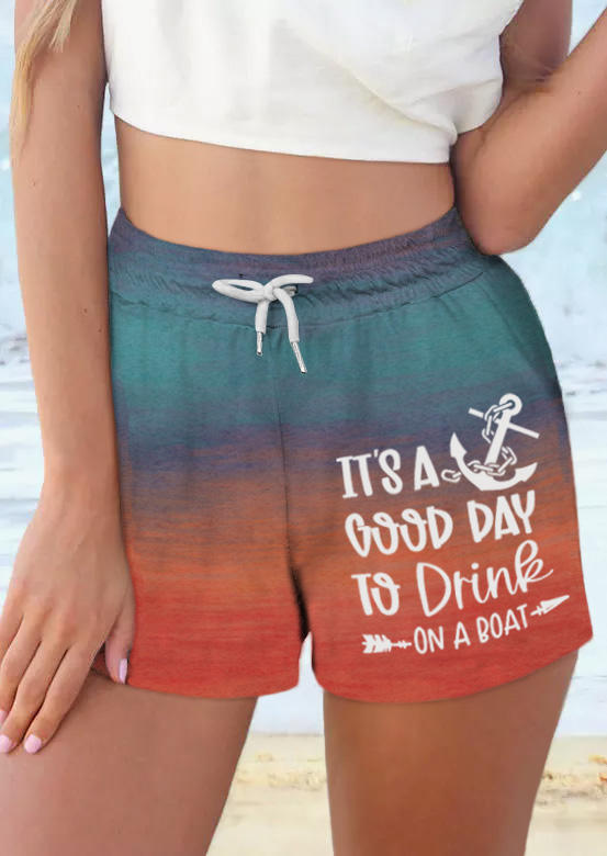It's A Good Day To Drink On A Boat Anchor Gradient Shorts